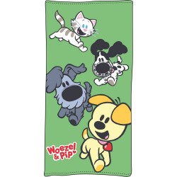 Woezel & Pip Spelen Groen - Strandlaken - 75 x 150 cm - Multi