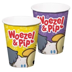 16x Woezel en Pip drinkbekers 250 ml - Feestbekertjes