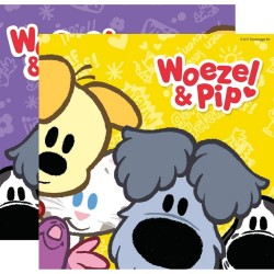 60x Woezel & Pip themafeest servetten 33 x 33 cm papier - Feestservetten