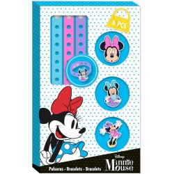 Disney armbandenset Minnie Mouse junior blauw/roze 6-delig