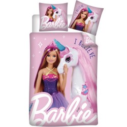 Barbie Dekbedovertrek, I Believe - Eenpersoons - 140 x 200 + 63 x 63 cm - Polyester